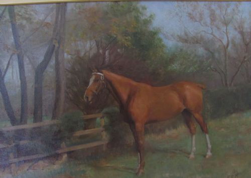 ENGLISH SCHOOL OIL STUDY OF A BAY HORSE SHANNON LASS GRAND NATIONAL - ADDITIONAL PHOTO 1