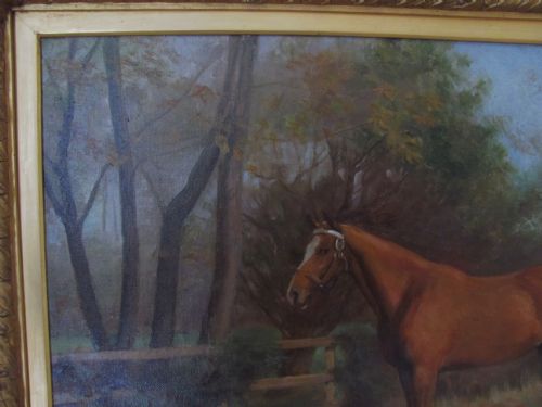 ENGLISH SCHOOL OIL STUDY OF A BAY HORSE SHANNON LASS GRAND NATIONAL - ADDITIONAL PHOTO 4