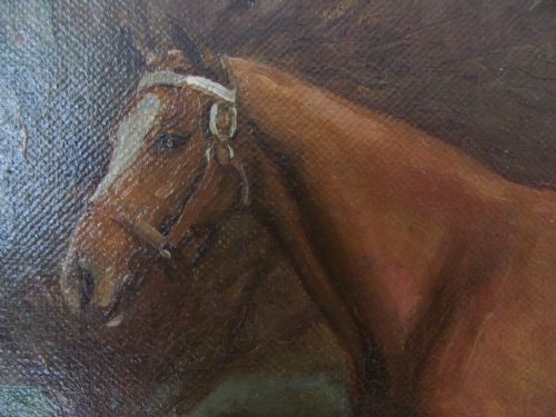 ENGLISH SCHOOL OIL STUDY OF A BAY HORSE SHANNON LASS GRAND NATIONAL - ADDITIONAL PHOTO 5