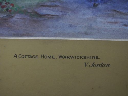 19TH CENTURY WARWICKSHIRE COUNTRY COTTAGE WATERCOLOUR V JORDAN - ADDITIONAL PHOTO 3