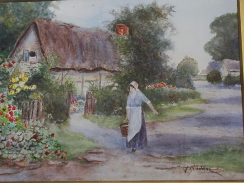 19TH CENTURY WARWICKSHIRE COUNTRY COTTAGE WATERCOLOUR V JORDAN - ADDITIONAL PHOTO 7
