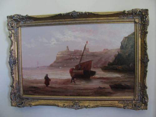 turnberry lighthouse seascape edward king redmoreoil on canvas - CATEGORY: ANTIQUE ART - DATED 1910