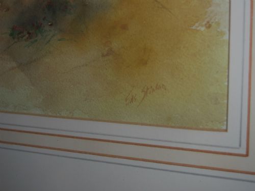 PAIR OF PHEASANTS IN LANDSCAPE WATERCOLOUR JAMES JASSTINTON WORCESTER ARTIST - ADDITIONAL PHOTO 3