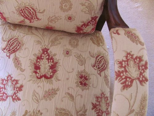 19TH CENTURY FRENCH WALNUT FRAMED UPHOLSTERED ARMCHAIR - ADDITIONAL PHOTO 4