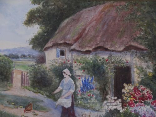 19TH CENTURY SURREY COUNTRY COTTAGE WATERCOLOUR V JORDAN - ADDITIONAL PHOTO 3