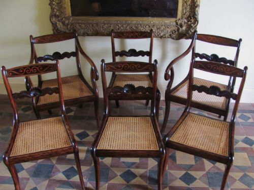 set of 6 regency dining chairs - CATEGORY: ANTIQUE CHAIRS - DATED REGENCY