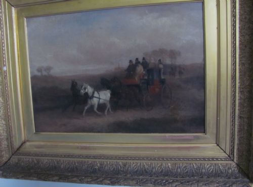 W J SHAYER 19TH CENTURY COACHING SCENE OIL ON CANVAS - ADDITIONAL PHOTO 2
