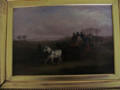 W J SHAYER 19TH CENTURY COACHING SCENE OIL ON CANVAS - ADDITIONAL PHOTO 5
