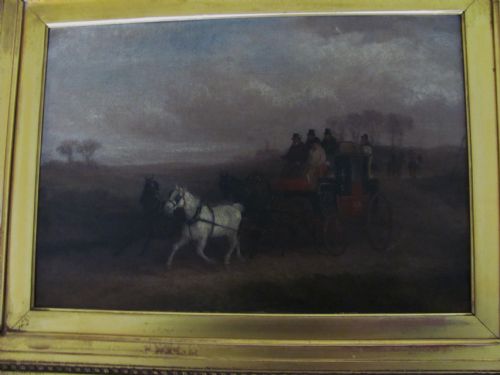 W J SHAYER 19TH CENTURY COACHING SCENE OIL ON CANVAS - ADDITIONAL PHOTO 6