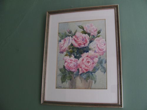 early 20th century still life of roses watercolour - CATEGORY: ANTIQUE ART - DATED 1920