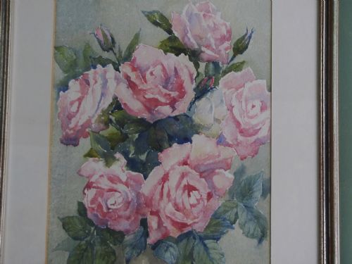 EARLY 20TH CENTURY STILL LIFE OF ROSES WATERCOLOUR - ADDITIONAL PHOTO 1