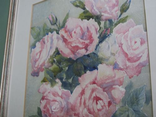 EARLY 20TH CENTURY STILL LIFE OF ROSES WATERCOLOUR - ADDITIONAL PHOTO 3