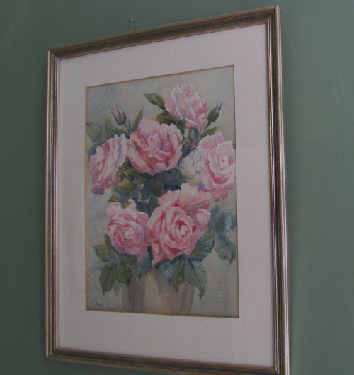 EARLY 20TH CENTURY STILL LIFE OF ROSES WATERCOLOUR - ADDITIONAL PHOTO 4