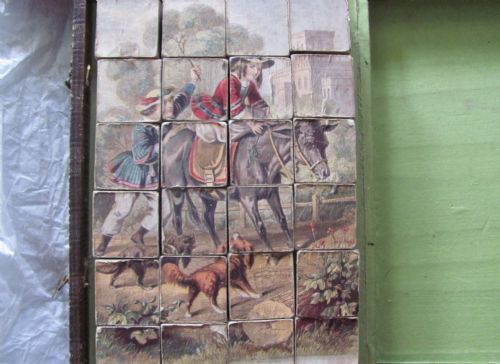 fig 1. early Victorian  wood block jigsaw puzzle