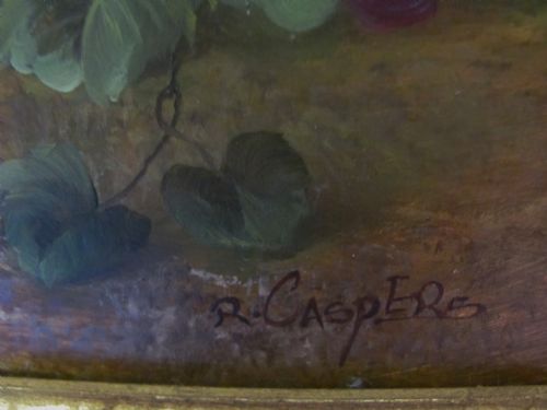 ROBERT CASPERS OIL STILL LIFE FLOWERS PRIMROSES - ADDITIONAL PHOTO 5