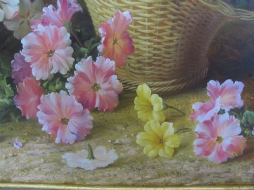 ROBERT CASPERS OIL STILL LIFE FLOWERS PRIMROSES - ADDITIONAL PHOTO 6