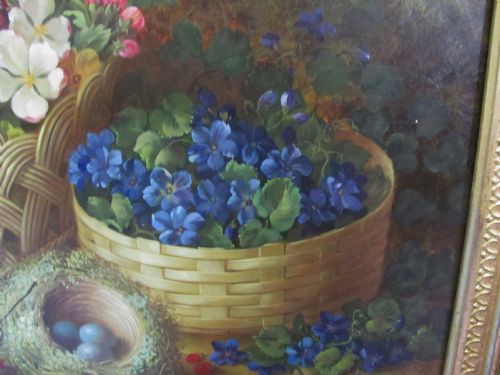 ROBERT CASPERS STILL LIFE OIL FLOWERS PRIMROSES - ADDITIONAL PHOTO 1