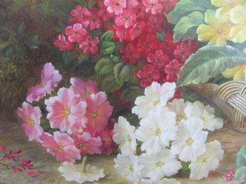 ROBERT CASPERS STILL LIFE OIL FLOWERS PRIMROSES - ADDITIONAL PHOTO 4