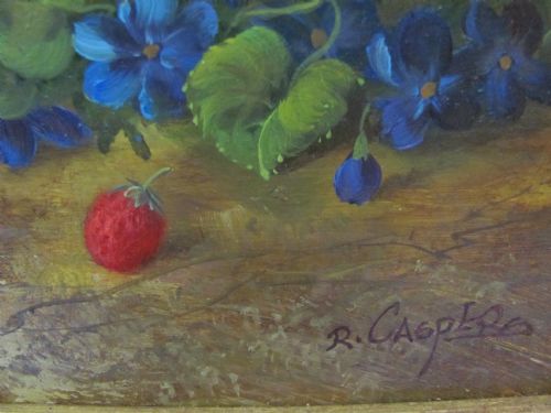 ROBERT CASPERS STILL LIFE OIL FLOWERS PRIMROSES - ADDITIONAL PHOTO 5