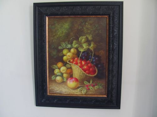 still life oil painting fruit by robert caspers - CATEGORY: ANTIQUE ART - DATED 1950
