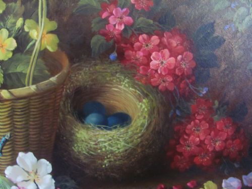 STILL LIFE OIL PAINTING PRIMROSES ROBERT CASPERS - ADDITIONAL PHOTO 2