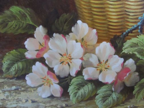 STILL LIFE OIL PAINTING PRIMROSES ROBERT CASPERS - ADDITIONAL PHOTO 4