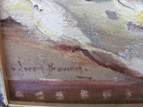 OWEN BOWEN STILL LIFE ROSES OIL - ADDITIONAL PHOTO 4