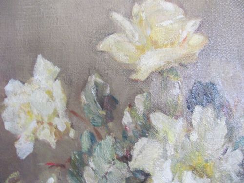 OWEN BOWEN STILL LIFE ROSES OIL - ADDITIONAL PHOTO 6