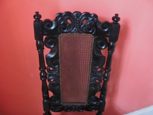 17TH CENTURY STYLE EBONISED CHAIR - ADDITIONAL PHOTO 1