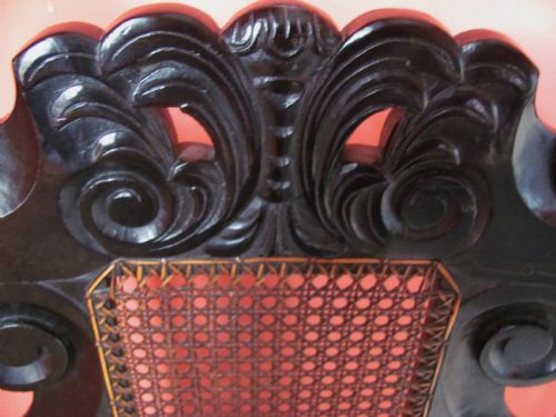 17TH CENTURY STYLE EBONISED CHAIR - ADDITIONAL PHOTO 4