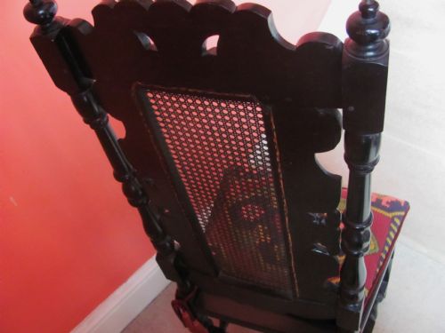 17TH CENTURY STYLE EBONISED CHAIR - ADDITIONAL PHOTO 6