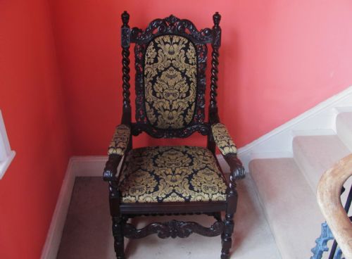 19th century armchair libraryhall chair - CATEGORY: ANTIQUE CHAIRS - DATED VICTORIAN