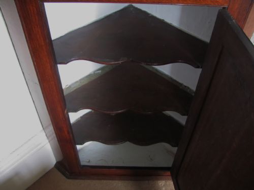 GEORGIAN OAK CORNER CUPBOARD CORNER CABINET - ADDITIONAL PHOTO 5