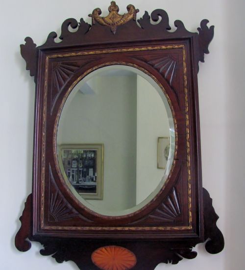 edwardian chippendale style mirror - CATEGORY: ANTIQUE MIRRORS - DATED EDWARDIAN