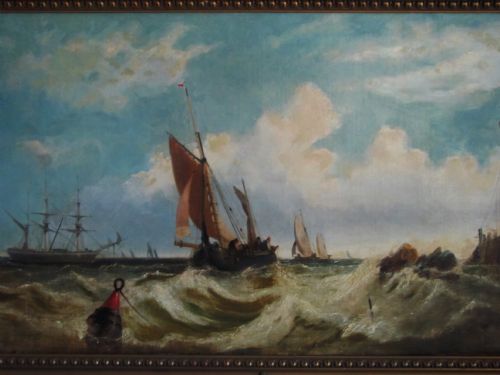 ARTHUR JOSEPH MEADOWS SEASCAPE OIL OFF CALAIS - ADDITIONAL PHOTO 1