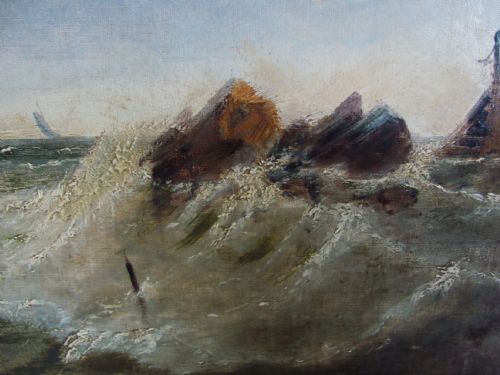 ARTHUR JOSEPH MEADOWS SEASCAPE OIL OFF CALAIS - ADDITIONAL PHOTO 8
