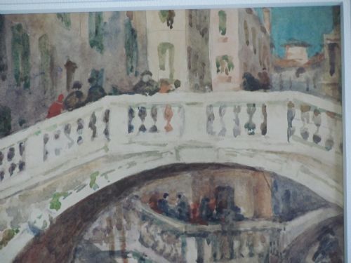 VENICE CANAL WATERCOLOUR HELEN DONALDSMITH SCOTTISH EXH18841929 - ADDITIONAL PHOTO 4