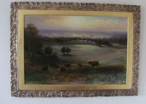 19TH CENTURY OIL LANDSCAPE COWS HOUSE SCENE BY SAMUEL LAWSON BOOTH - ADDITIONAL PHOTO 7