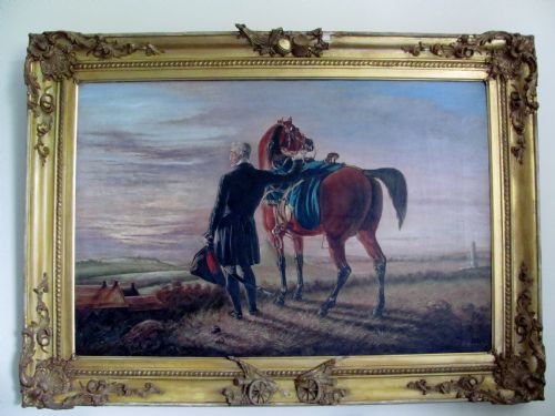 portrait of wellington wellesley and copenhagen battle scene waterloo after benjamin robert haydon - CATEGORY: ANTIQUE ART - DATED 19TH CENTURY