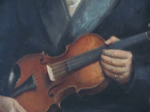 PORTRAIT OF VIOLIN PLAYER BY NEVILLE STEPHEN LYTTONOF CLAUDE TRYON - ADDITIONAL PHOTO 4