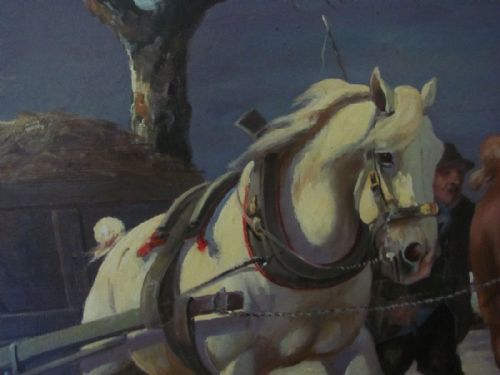 WINTER LANDSCAPE WITH HORSES DRAWING A CART BY WILHELM WESTEROP - ADDITIONAL PHOTO 4
