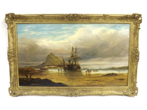 st michael's mount cornwall seascape oil john callow - CATEGORY: ANTIQUE ART - DATED 19TH CENTURY