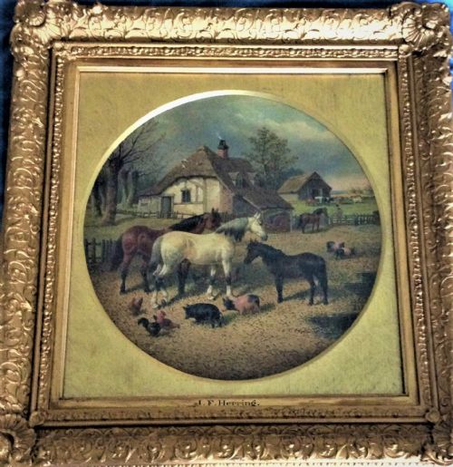 19TH CENTURY LANDSCAPE PAINTING J F HERRING JRHORSESPIGSPOULTRY - ADDITIONAL PHOTO 8
