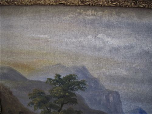 19TH CENTURY OIL MOUNTAINLAKE SCENE LARGE FRAMED MANNER DE BREANSKI - ADDITIONAL PHOTO 9
