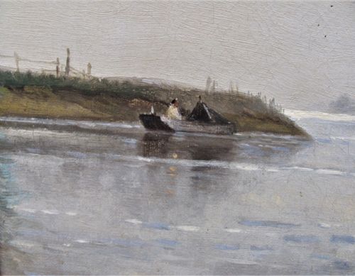 19TH CENTURY SEASCAPE OIL 'NEAR DORTRECHT HOLLAND' FREDERICK JAMES ALDRIDGE - ADDITIONAL PHOTO 5