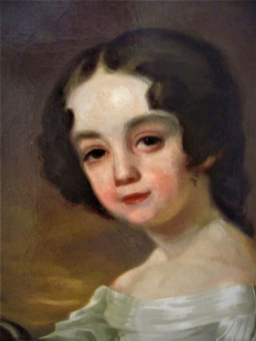 19TH CENTURY PORTRAIT AFTER SIR WILLIAM BEECHEY OF A GIRL TWO DOGS - ADDITIONAL PHOTO 2