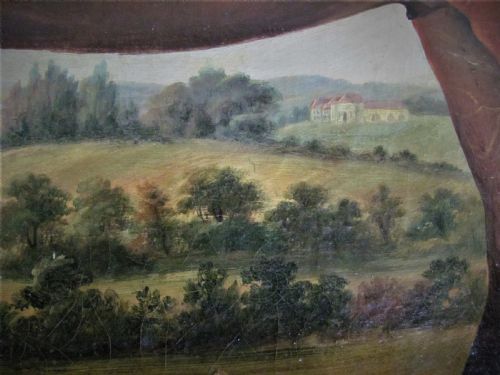 fig 1. Horse in landscape circle George Stubbs 18th century oil, old master