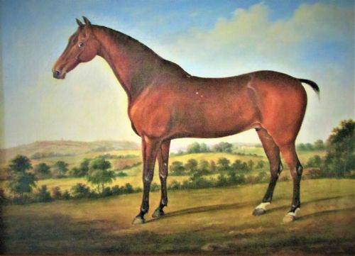fig 2. Horse in landscape circle George Stubbs 18th century oil, old master