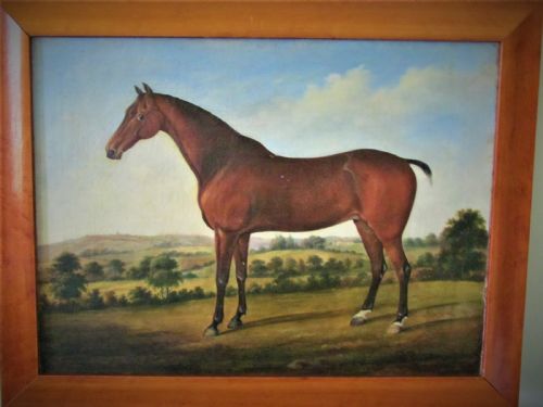 fig 4. Horse in landscape circle George Stubbs 18th century oil, old master