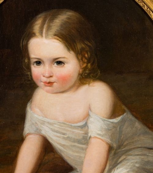 19TH CENTURY PORTRAIT CHILD AT PLAY ATTRIBUTED TO HENRY TANWORTH WELLS - ADDITIONAL PHOTO 1